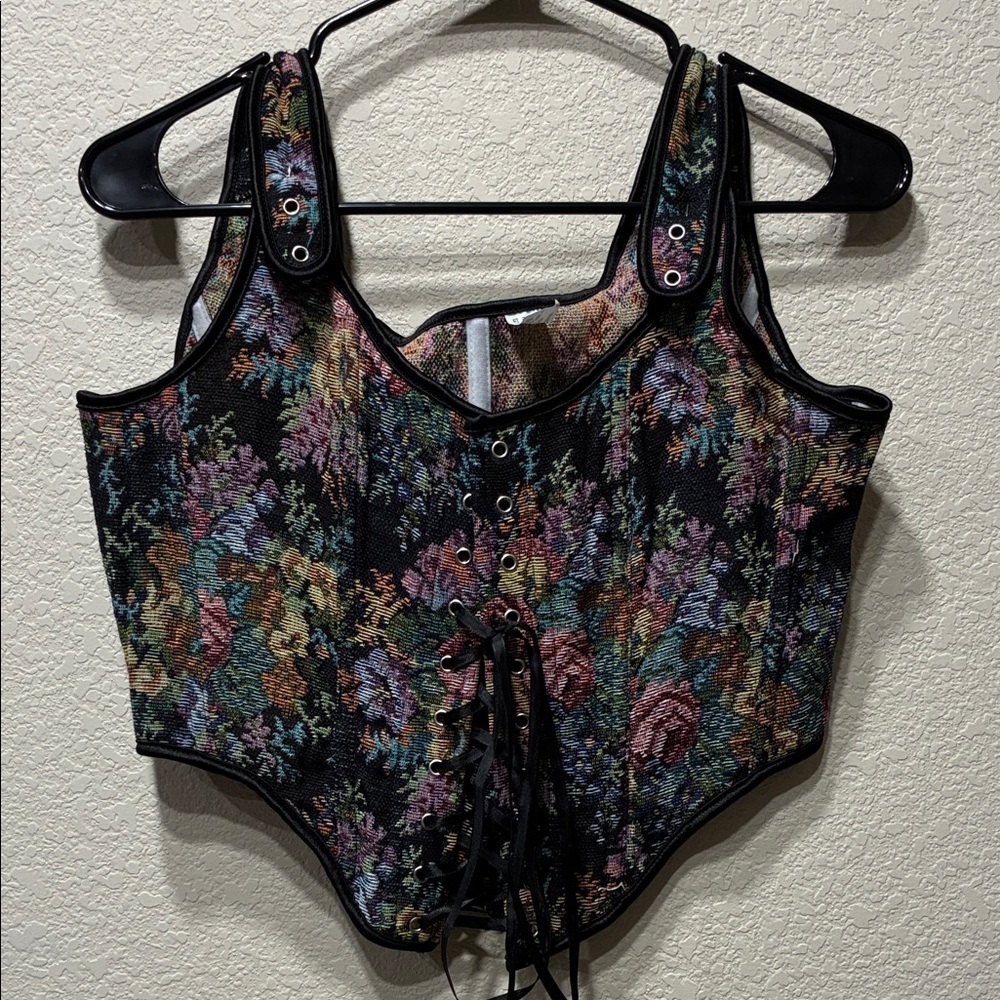 Floral Tapestry Corset Top